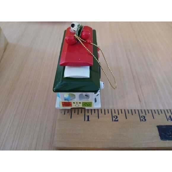 Dog on Choo Choo Train Christmas Ornament Wooden Holiday Tree Decoration - Picture 10 of 10